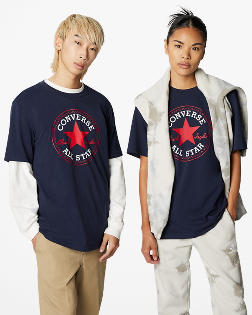 Dámské T-Shirts Converse Go-To All Star Patch Standard Fit Obsidian | CZ FHDZ72